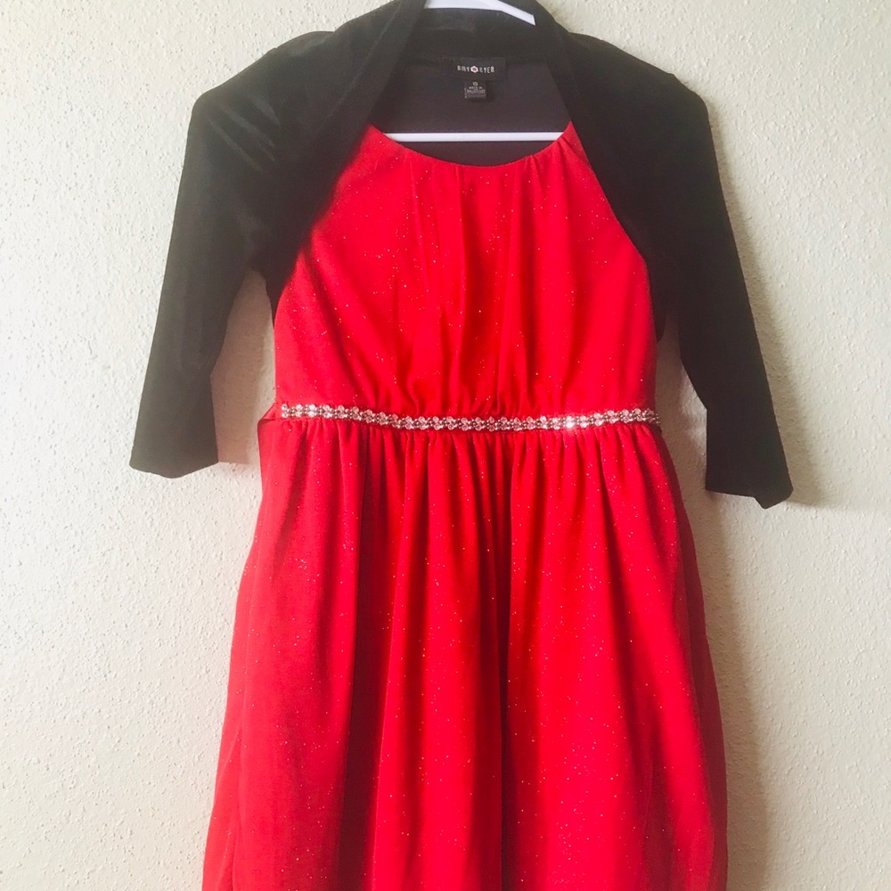 Red and black Christmas dress